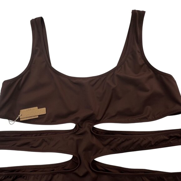 SKIMS Swim Tank Monokini Cocoa 4X - Picture 4 of 12